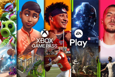 EA Play Xbox Game Pass Partnership Key Art showing Plants vs Zombies, Sims, Madden, Star Wars and Fifa