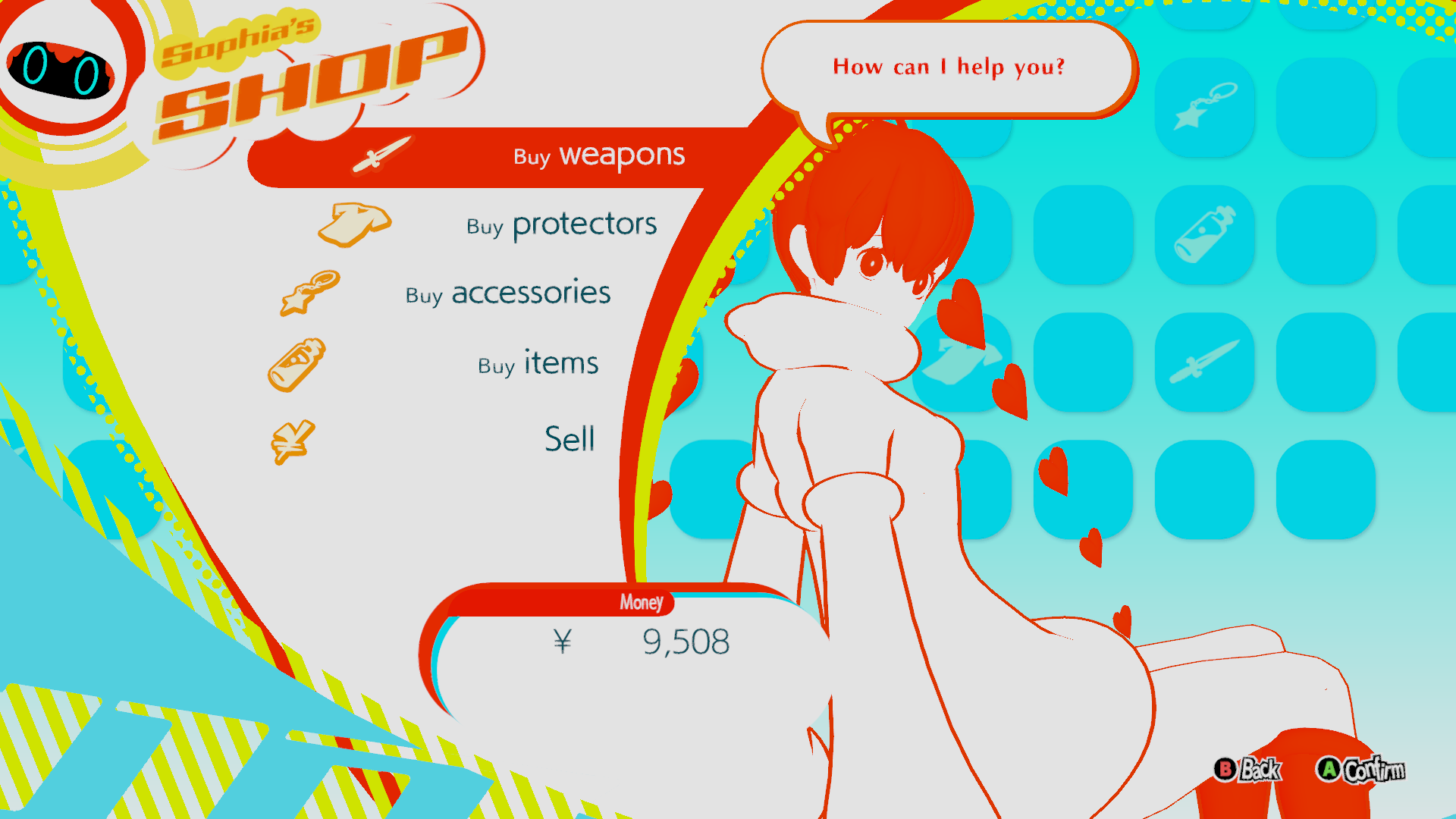 In-game Screenshot of Sophia's Shop in Persona 5 Strikers