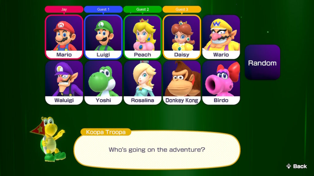 Mario Party Superstars Character Selection