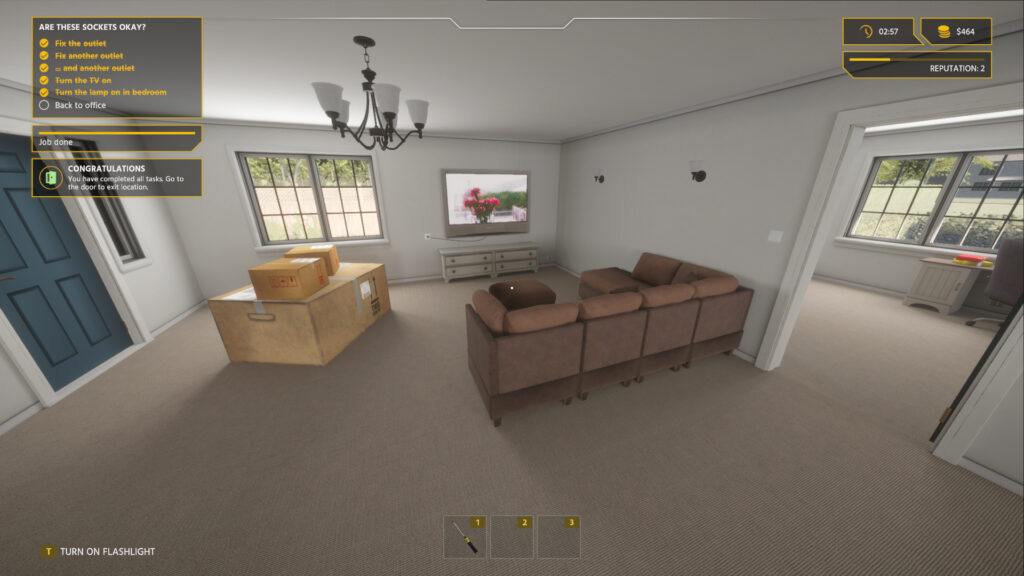 Electrician Simulator - First Shock In-game Screenshot of living room