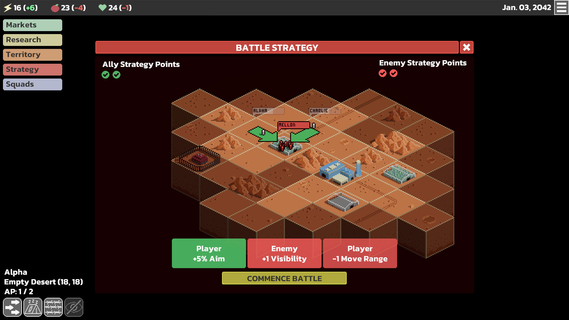 Mars Tactics - Overworld Map