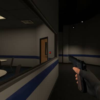 the player holding a gun in Project: Nightlight
