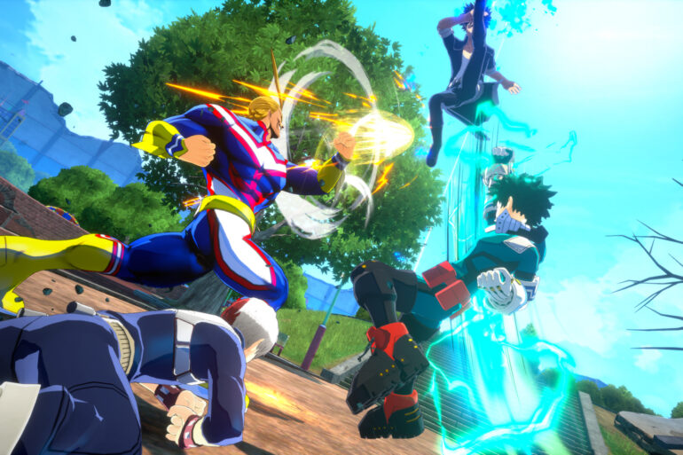Deku, All Might, Dabi, Todoroki in My Hero Ultra Rumble