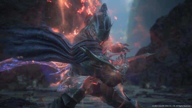 Final Fantasy Screenshot of a character powering up and about to fight