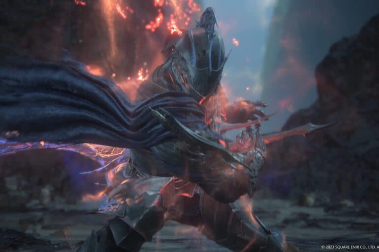 Final Fantasy Screenshot of a character powering up and about to fight