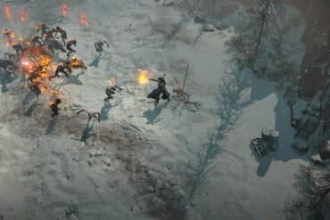 Diablo 4 Screenshot of playing the game in snow