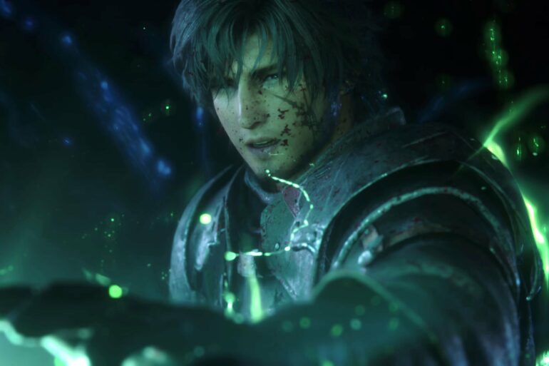 Final Fantasy 16 Reaching hand with Green Glow