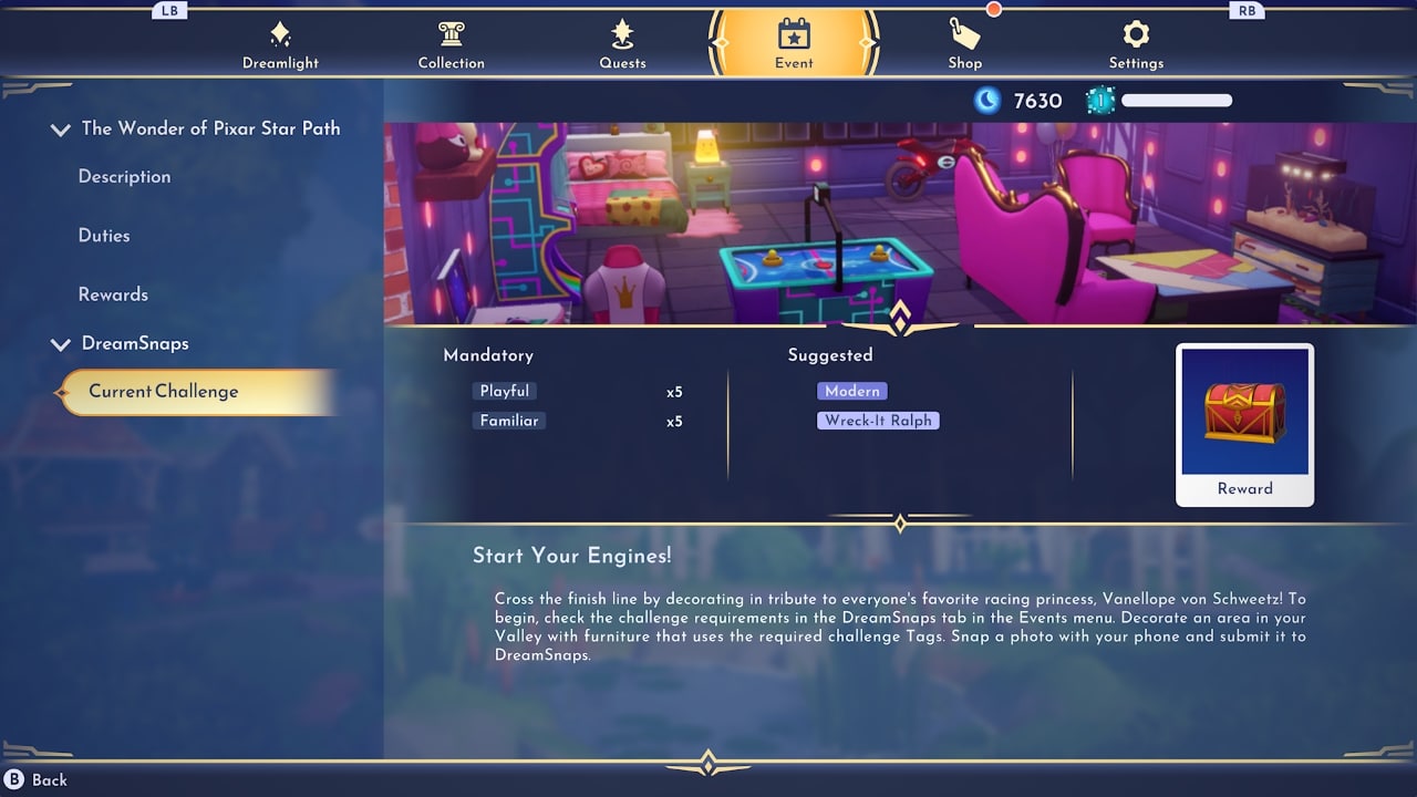 Disney Dreamlight Valley - In-game Screenshot of Dreamsnap