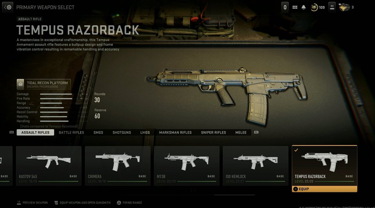 Tempus Razorback Gun Selection Modern Warfare 2 and Warzone 2