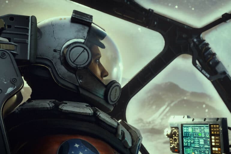 Starfield - Person in cockpit of spacecraft