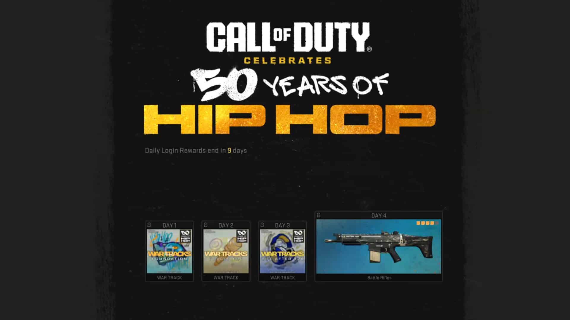 50 Years of Hip Hop Warzone 2 Daily Log in