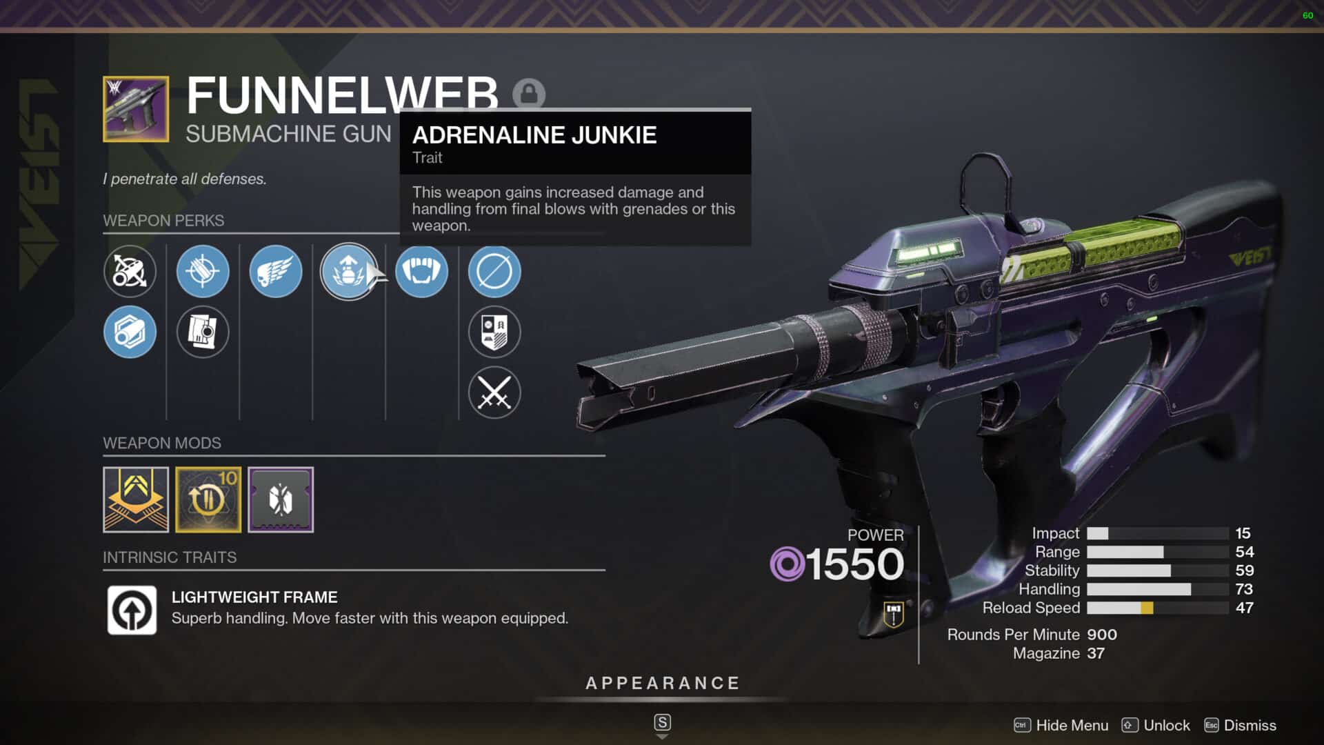 Funnelweb Weapon Weekly Reset