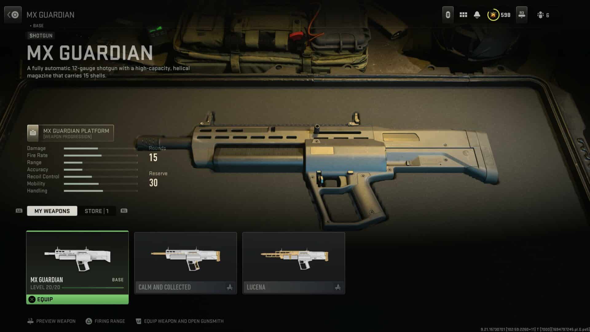Call of Duty: Warzone MX Guardian Loadout Gun selection