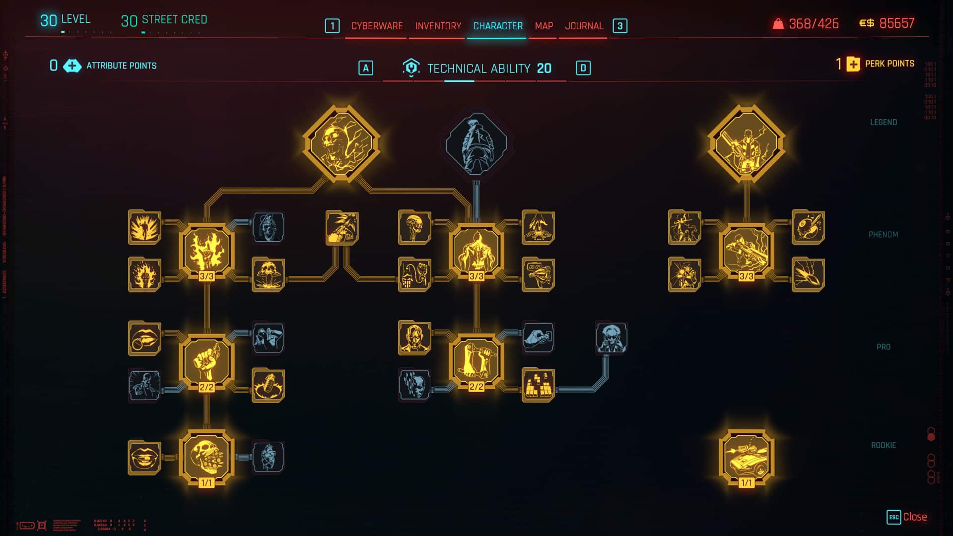 Cyberpunk 2077 Updated Skill Tree
