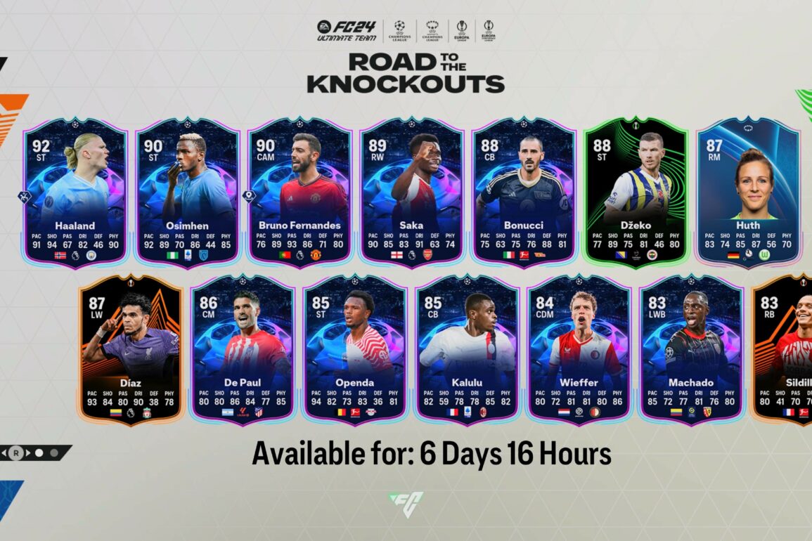 EA FC 24: Road to the Knockouts Full Squad, Featuring Haaland, Bruno Fernandes, and Osimhen