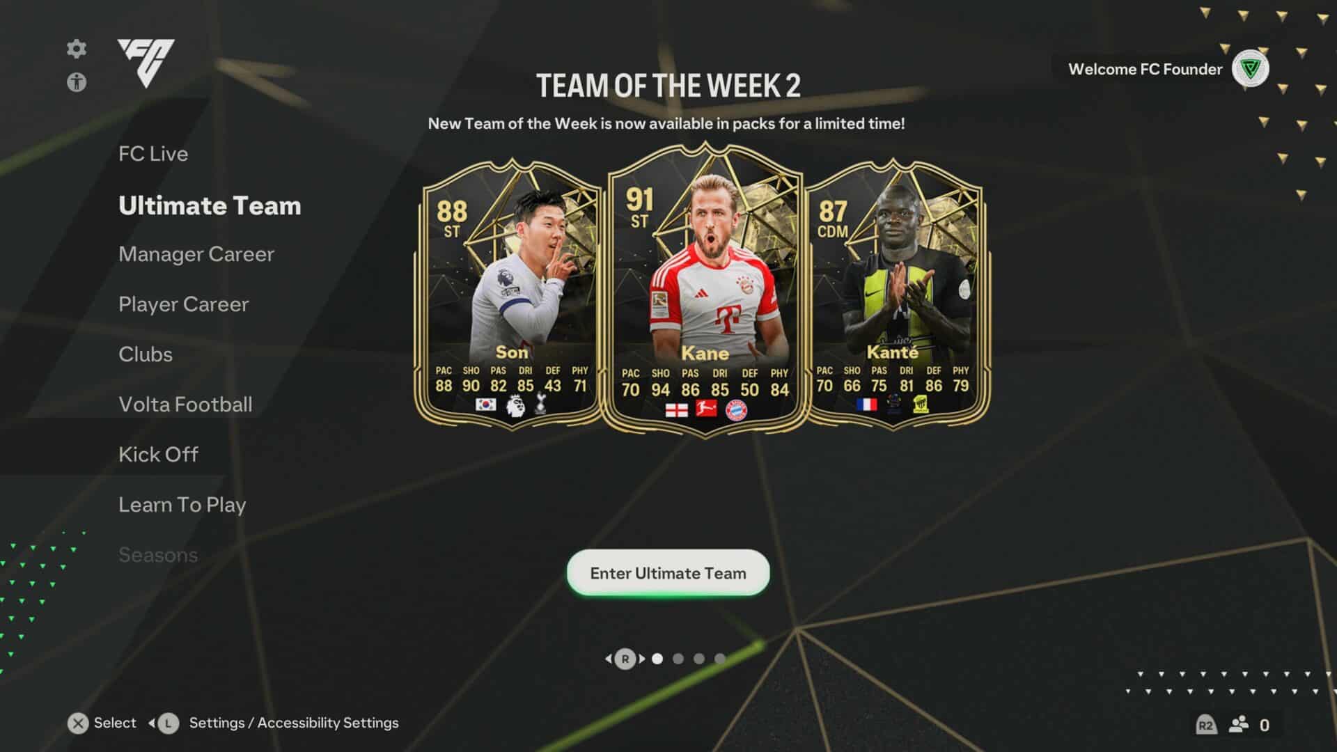 EA FC 24: TOTW 2 Full Squad, Featuring Kane, Son, and Kante