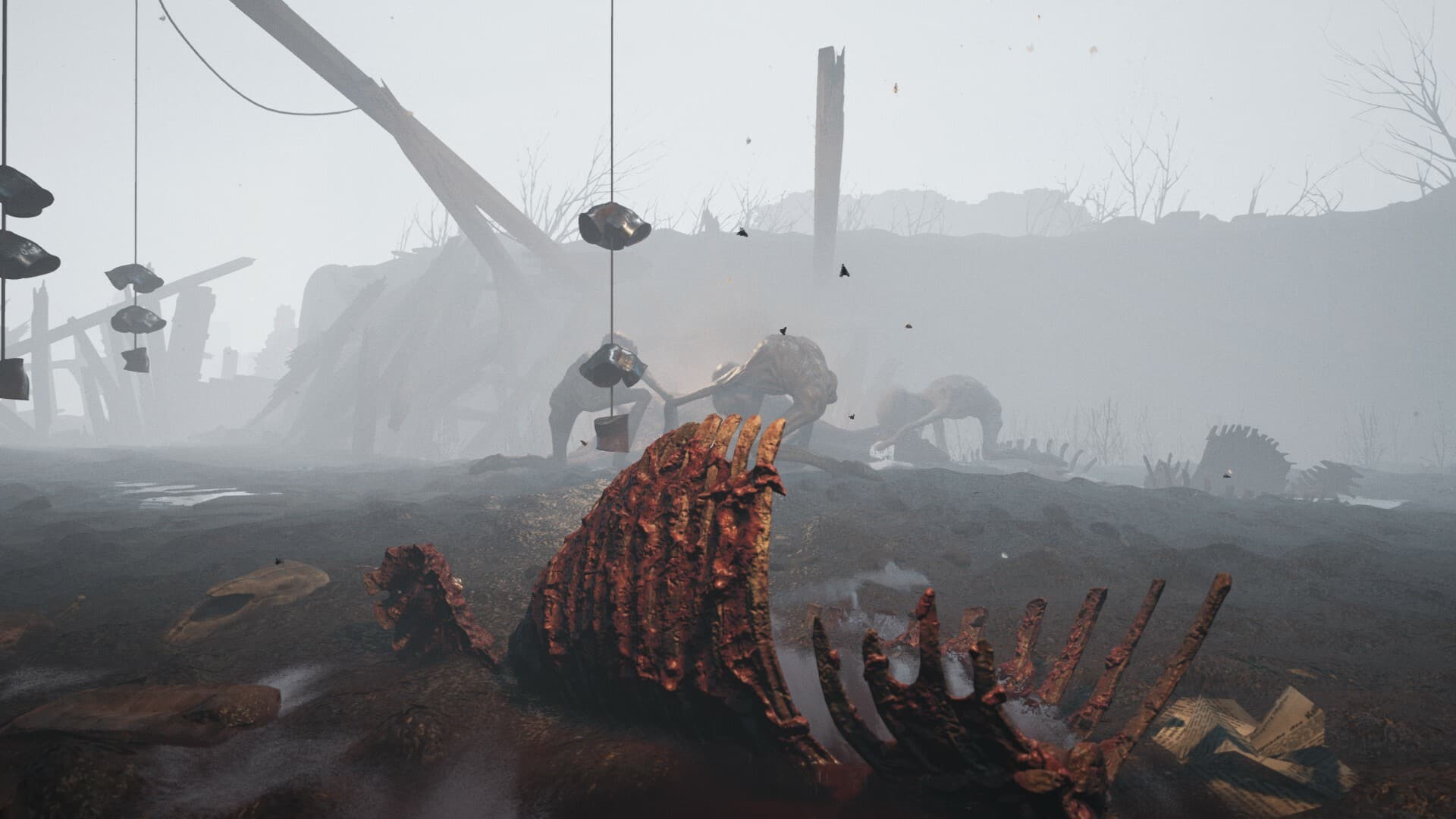 In-game Screenshot of Ad Infinitum with beasts and skeletons nearby