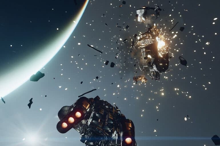 Starfield Ship Flying