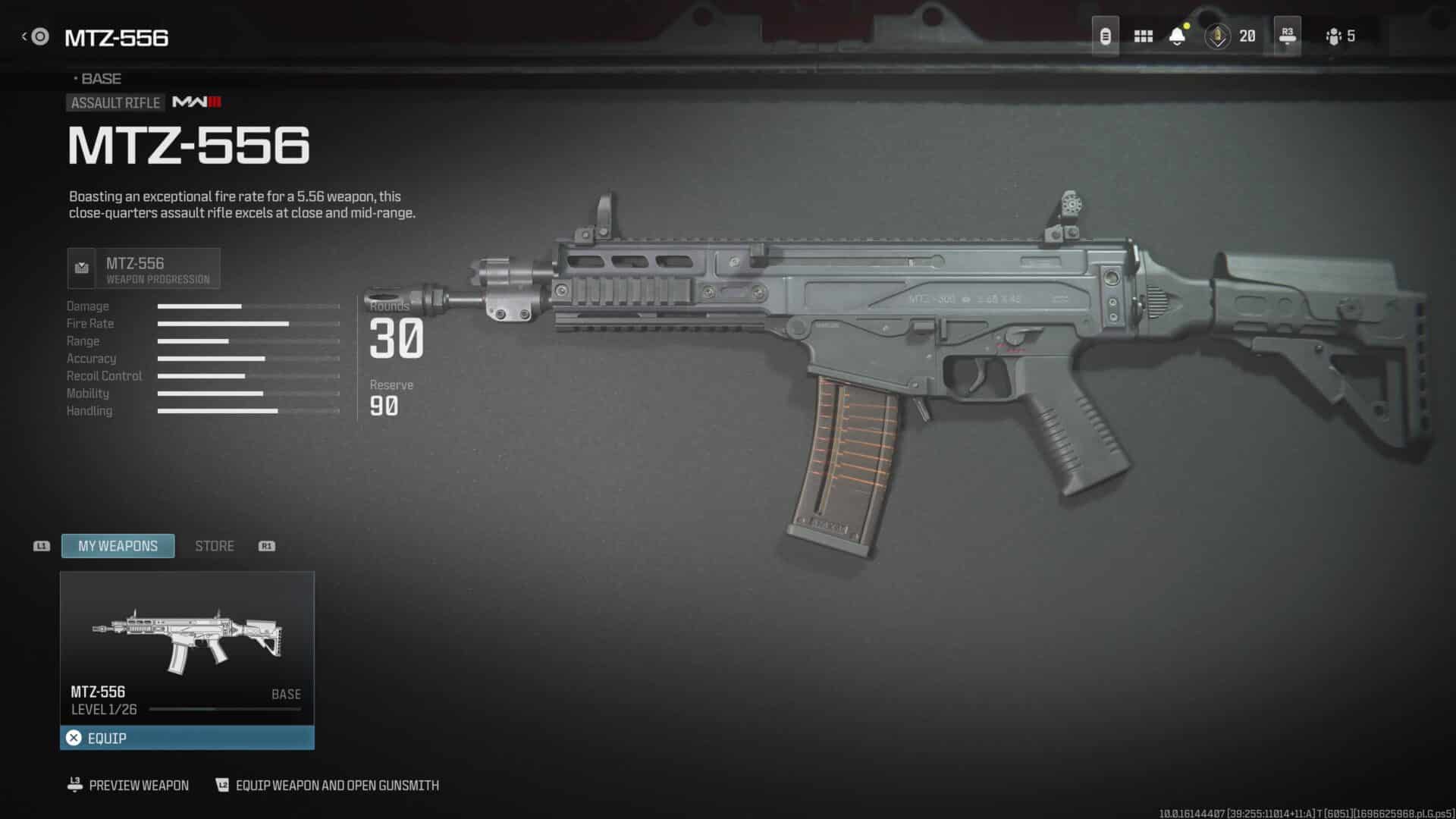 MTZ-556 Gun Selection in Call of Duty: MW3