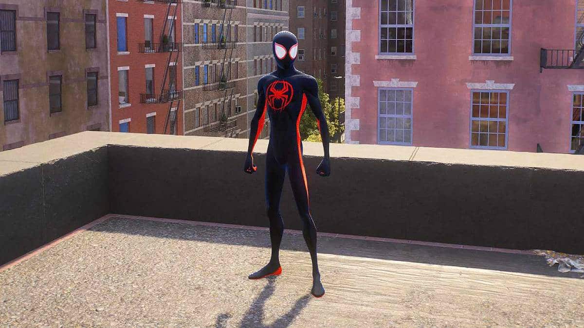 The Across the Spider-Verse Suit in Marvel's Spider-Man 2