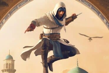 Basim leaping through the air in Assassin's Creed Mirage