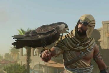 Basim with his eagle in Assassin's Creed Mirage