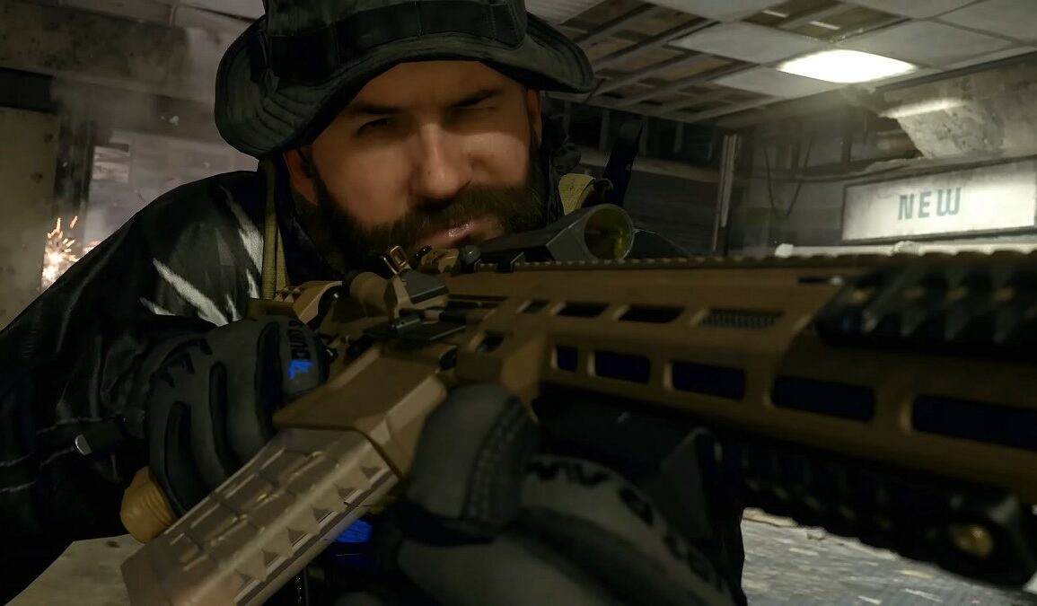 Captain Price using the Tac Stance technique in MW3