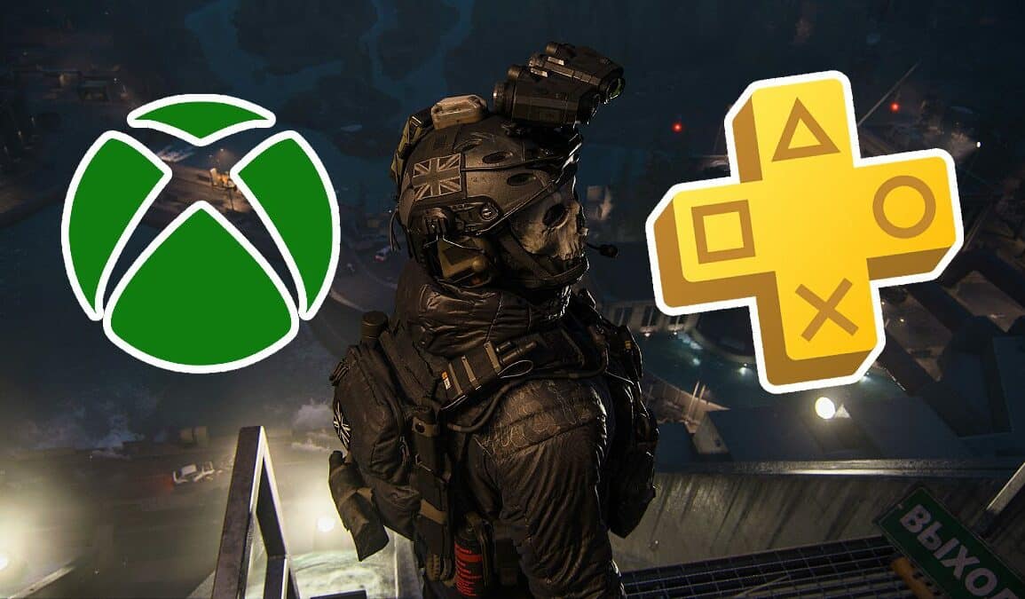 Ghost with the PS Plus and Xbox Game Pass logo on either side in Modern Warfare 3