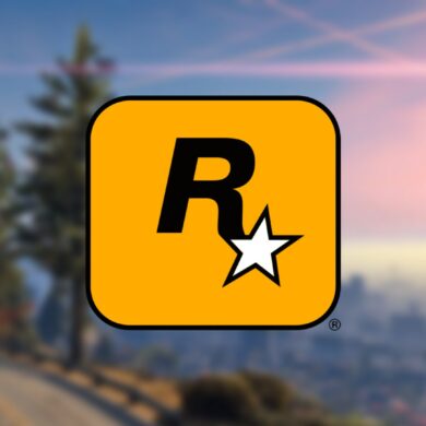 Rockstar logo over GTA 5 gameplay