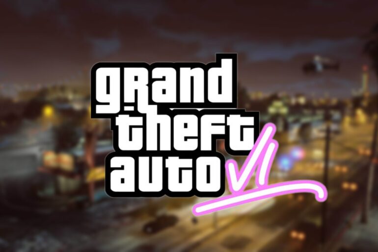 GTA 6 logo over GTA 5 gameplay
