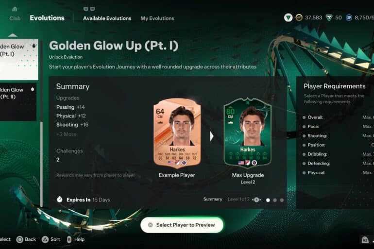 Golden Glow Up Evolution in EA FC 24