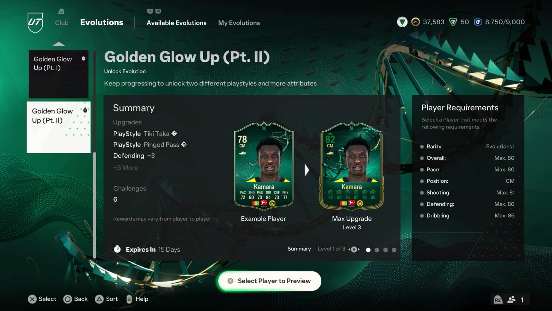 Golden Glow Up Evolution in EA FC 24