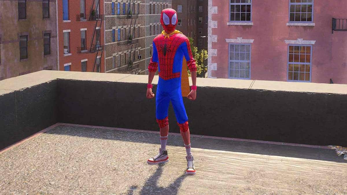 The Into the Spider-Verse SB Suit in Marvel's Spider-Man 2