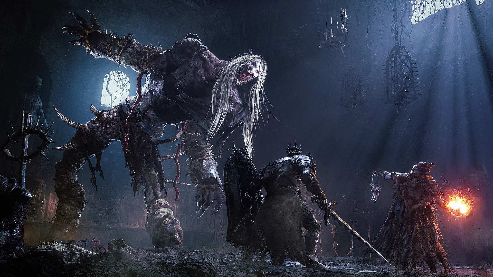 Player fighting a boss in Lords of the Fallen