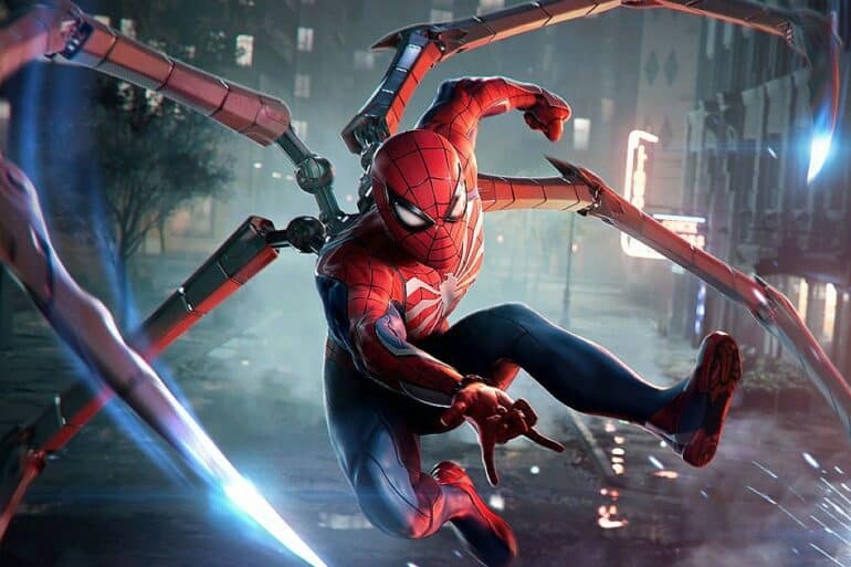 Peter Parker using the Spider Arms in Marvel's Spider-Man 2