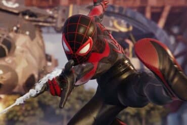 Miles Morales shooting a web in Marvel's Spider-Man 2