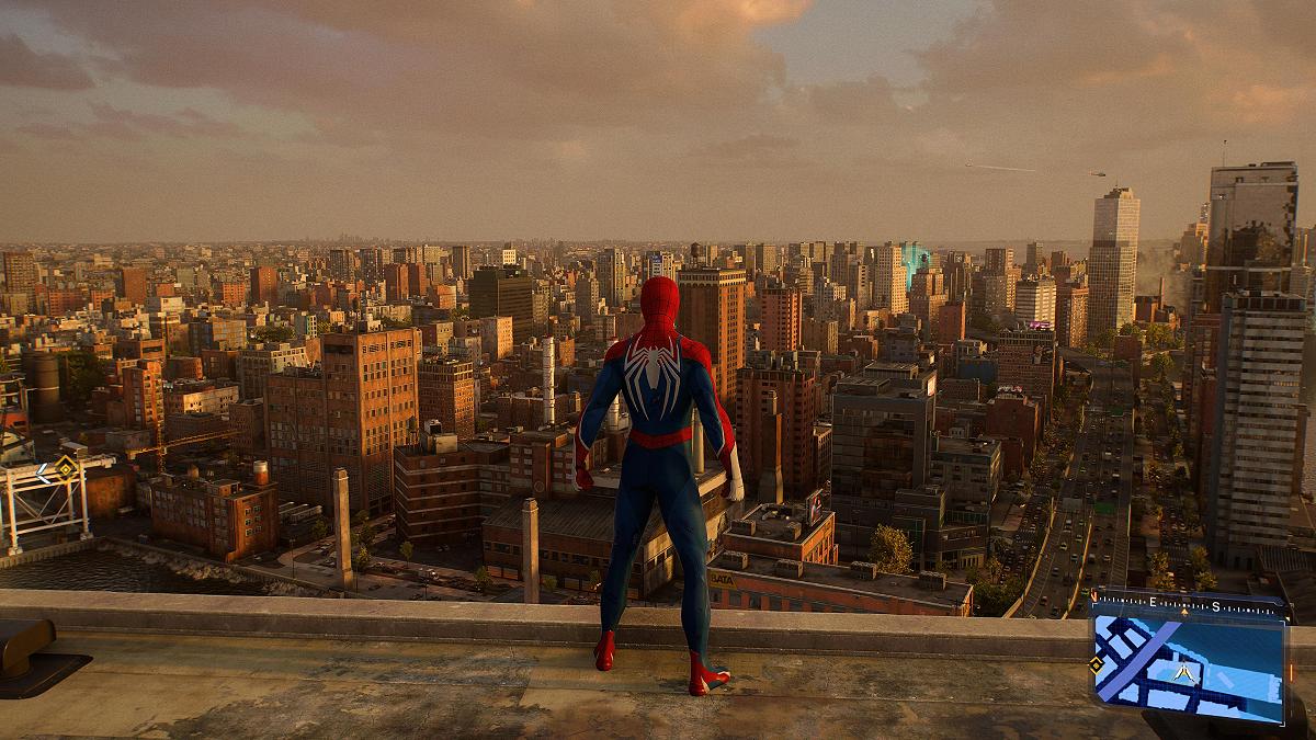 Peter looking out across New York in Marvel's Spider-Man 2