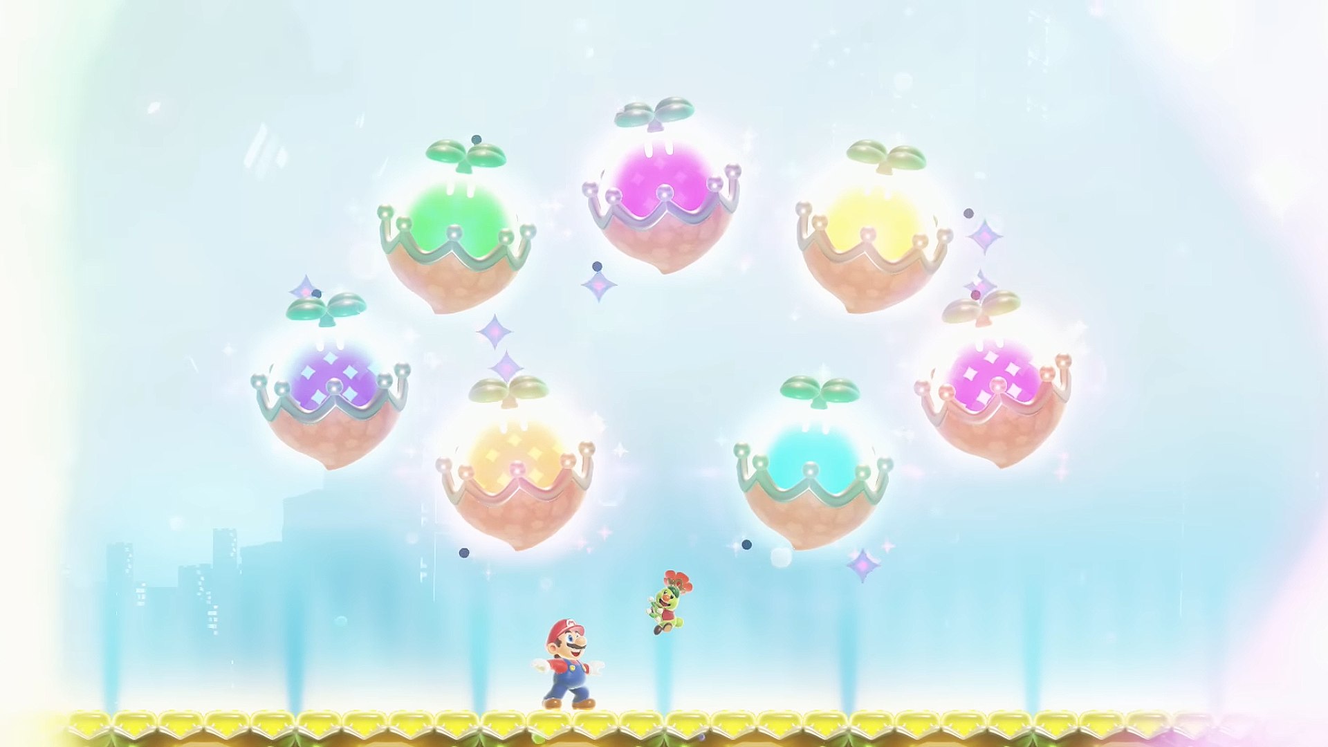 the royal wonder seeds appearing at the end of Super Mario Bros. Wonder