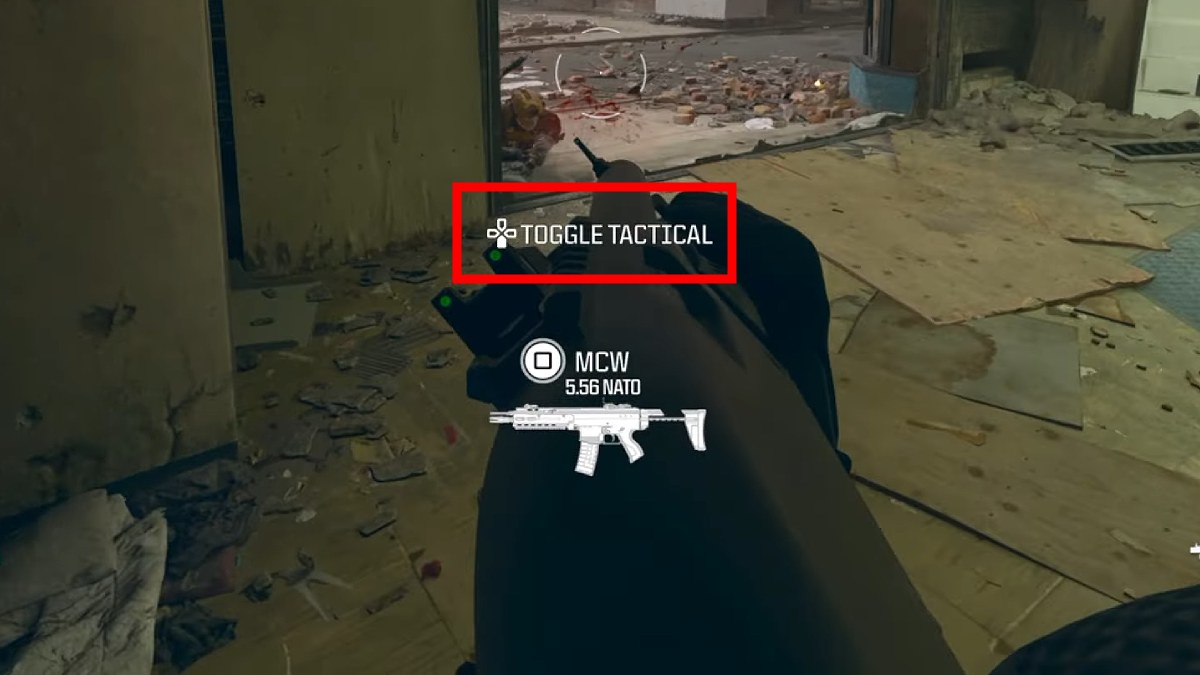 A shotgun with the option to toggle Tac Stance on in MW3