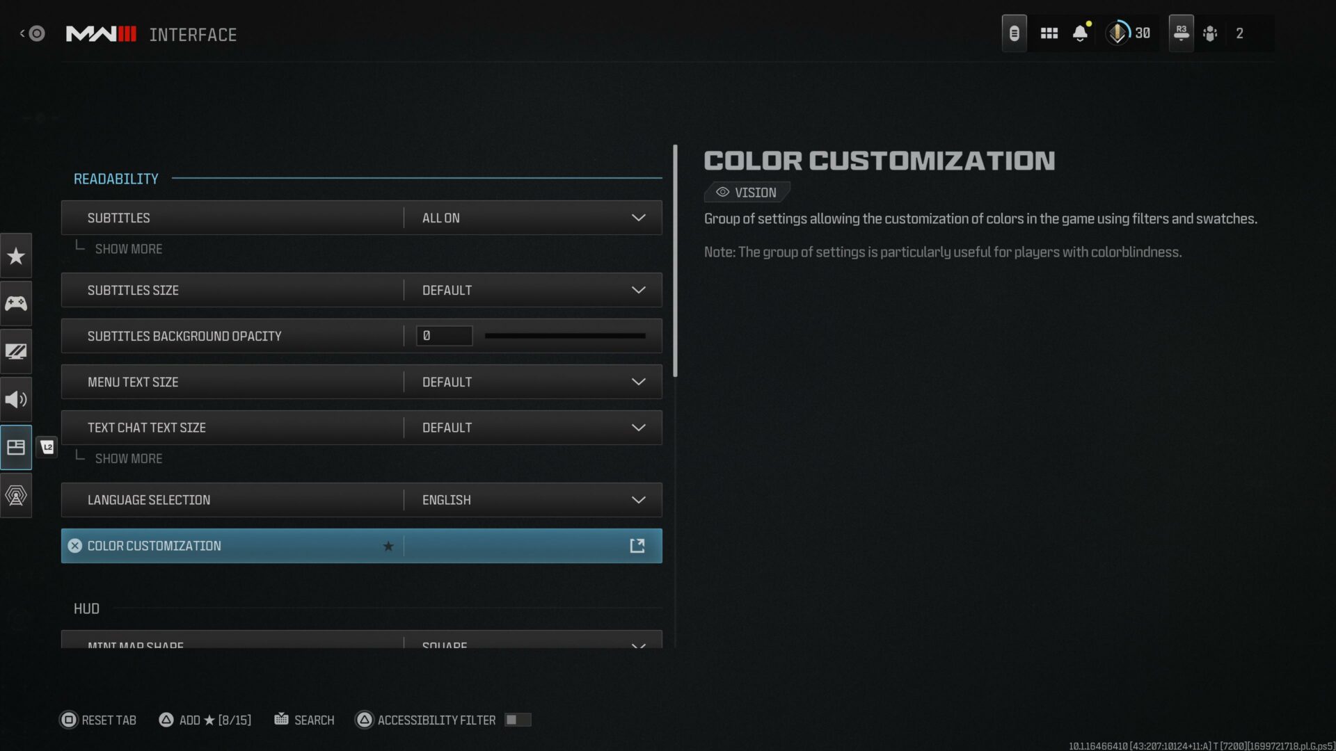 Call of Duty: MW3 Accessibility