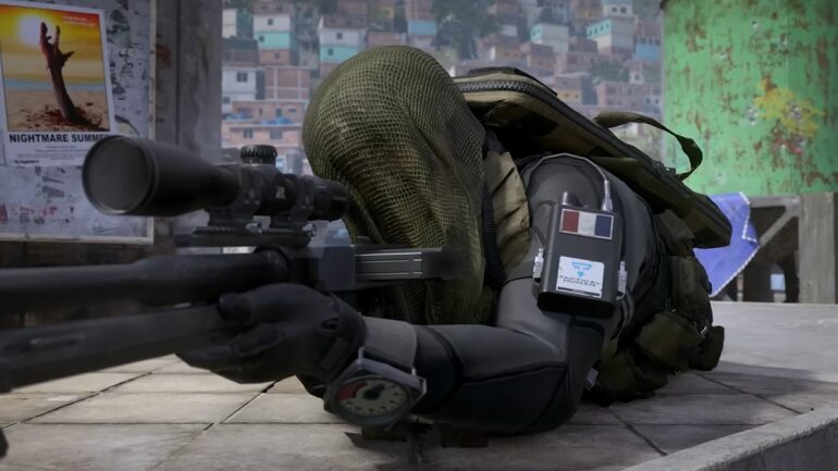 A soldier with a sniper rifle in MW3