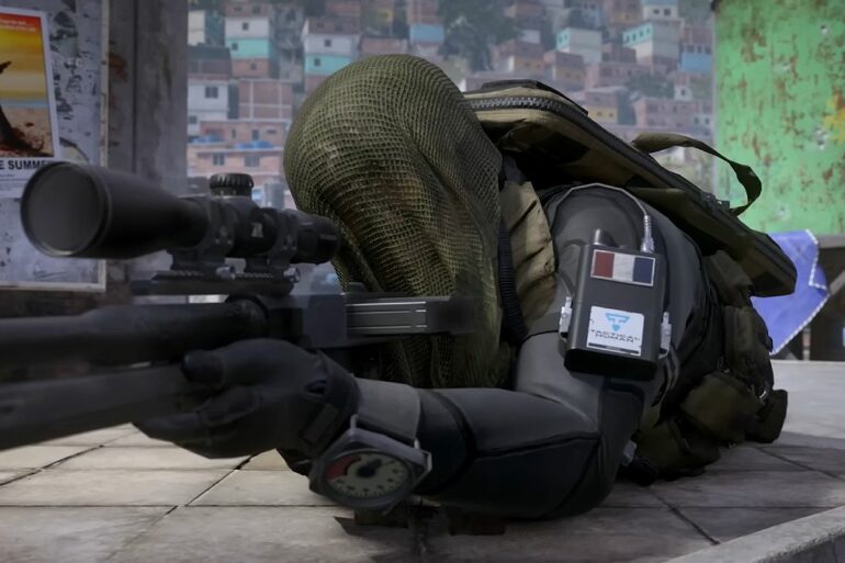 A soldier with a sniper rifle in MW3