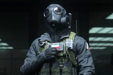 Soldier wearing a gasmask in MW3