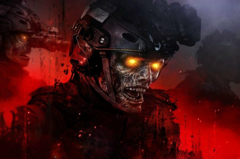 a zombie soldier in Call of Duty MW3 Zombies
