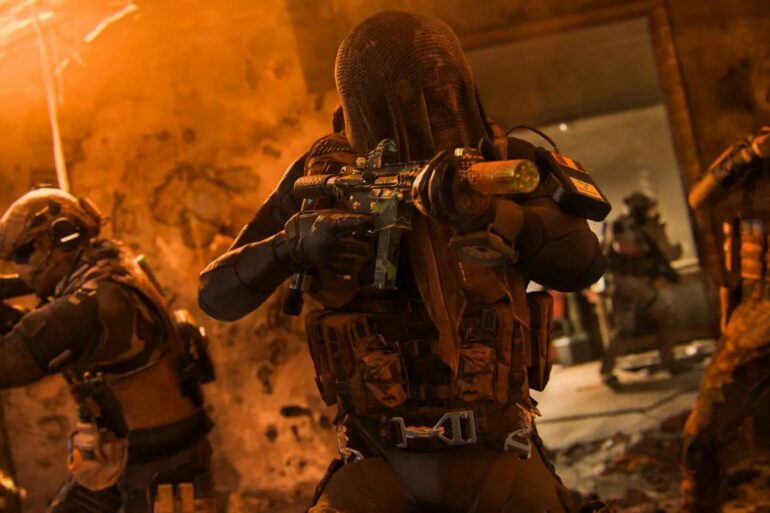 Soldiers with rifles in MW3 Zombies