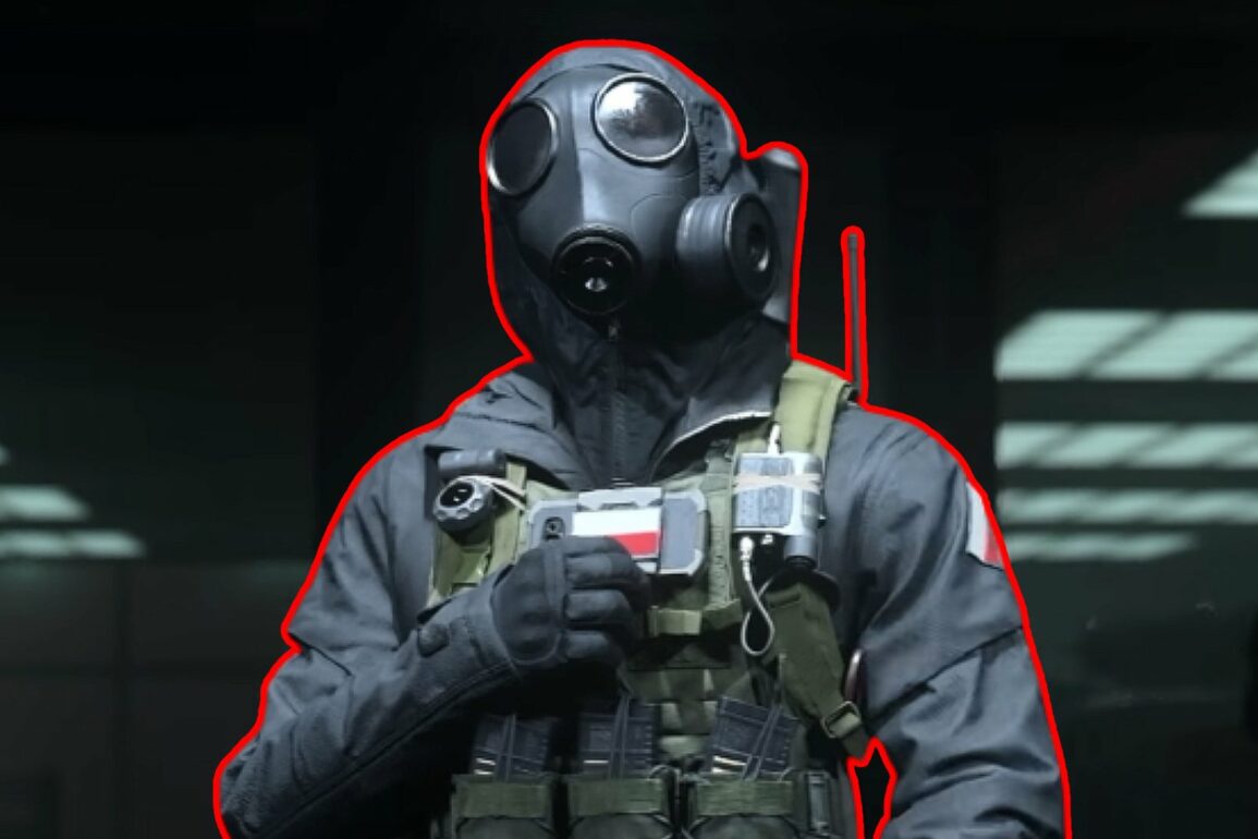 MW3 soldier in gas mask surrounded by red highlight