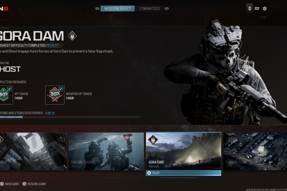 MW3 Gora Dam Select Screen