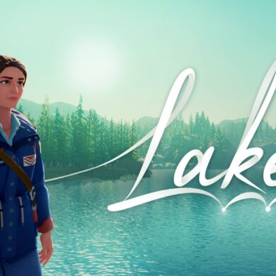 Meredith standing next to the Lake logo