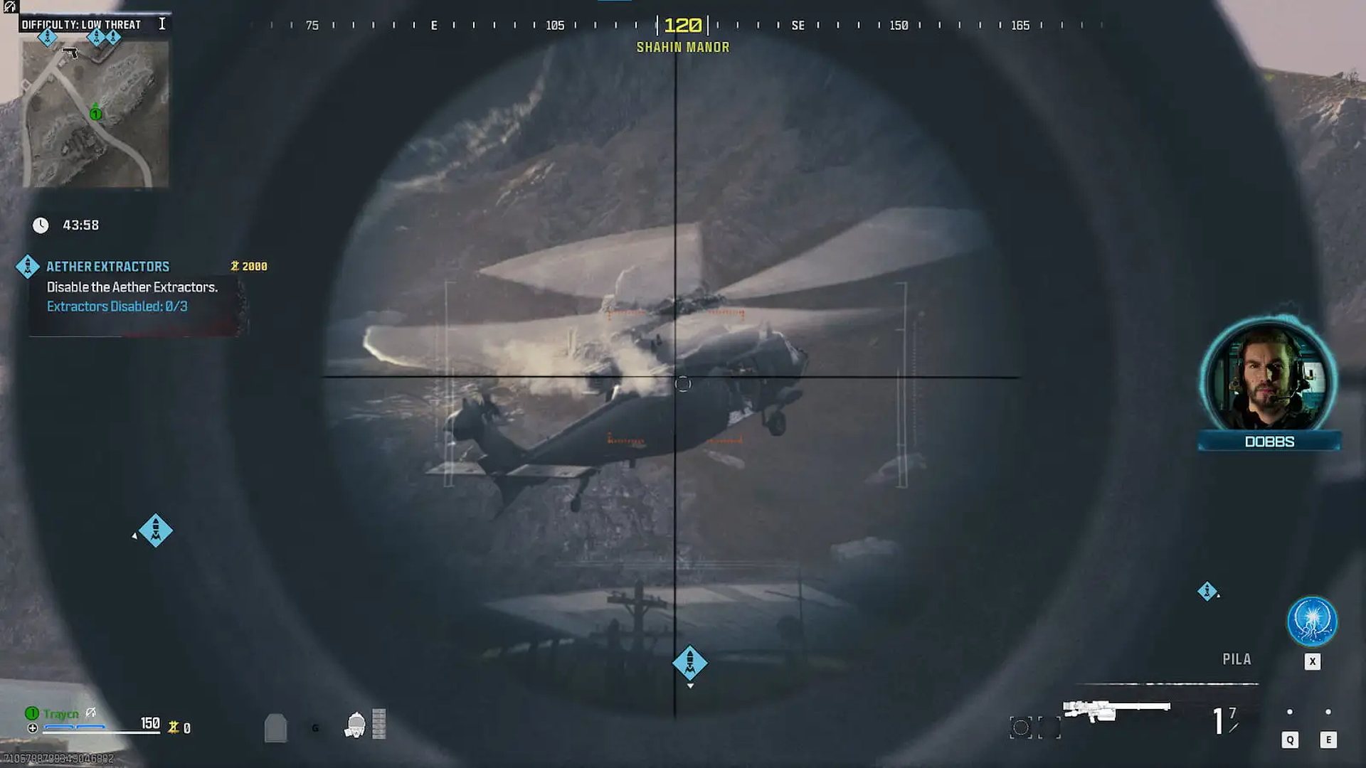 A reinforcement helicopter being shot at in MW3 Zombies