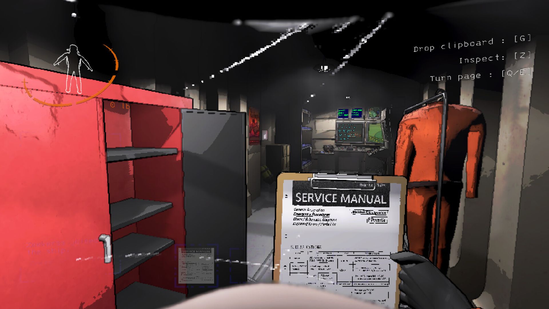 The player holding a clipboard in Lethal Company